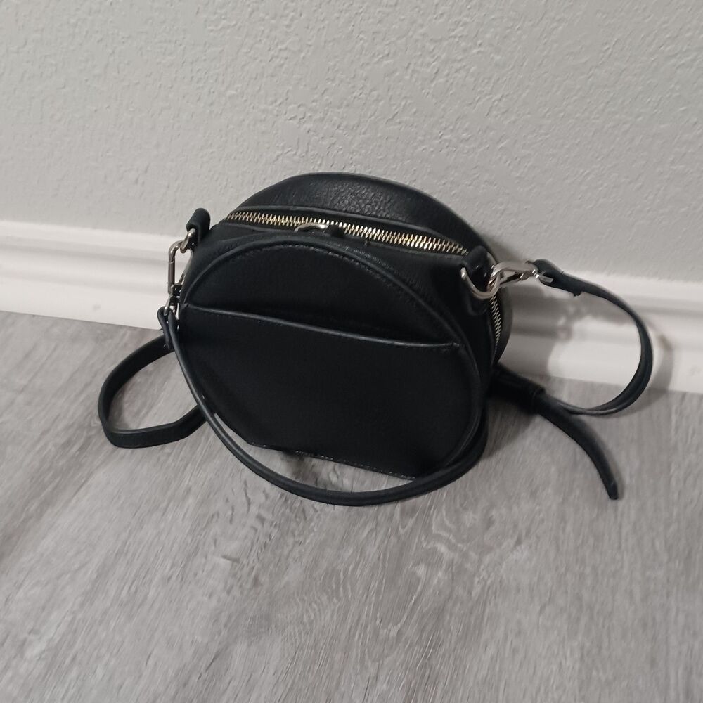 COLLECTION XIIX Black, Silver-Studded Round Crossbody - Picture 2 of 3